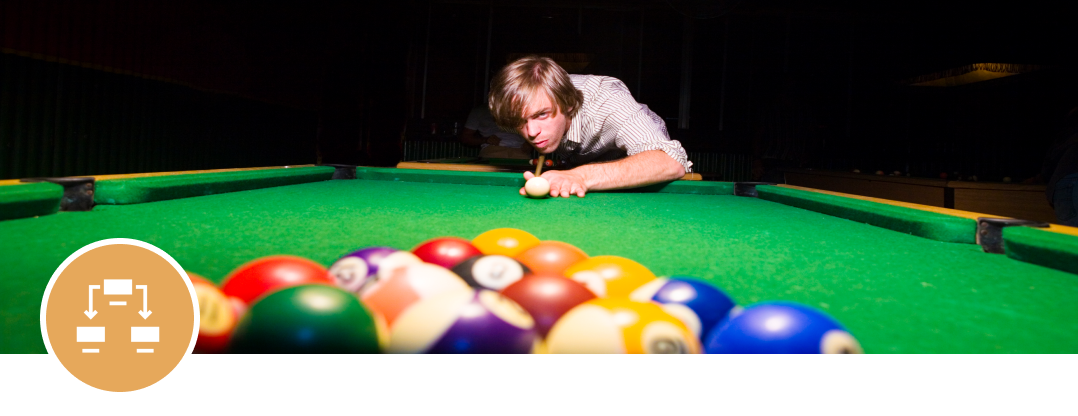 Billiards game in progress