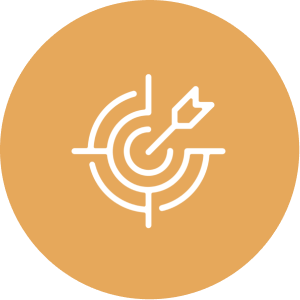 Bullseye symbol on orange background